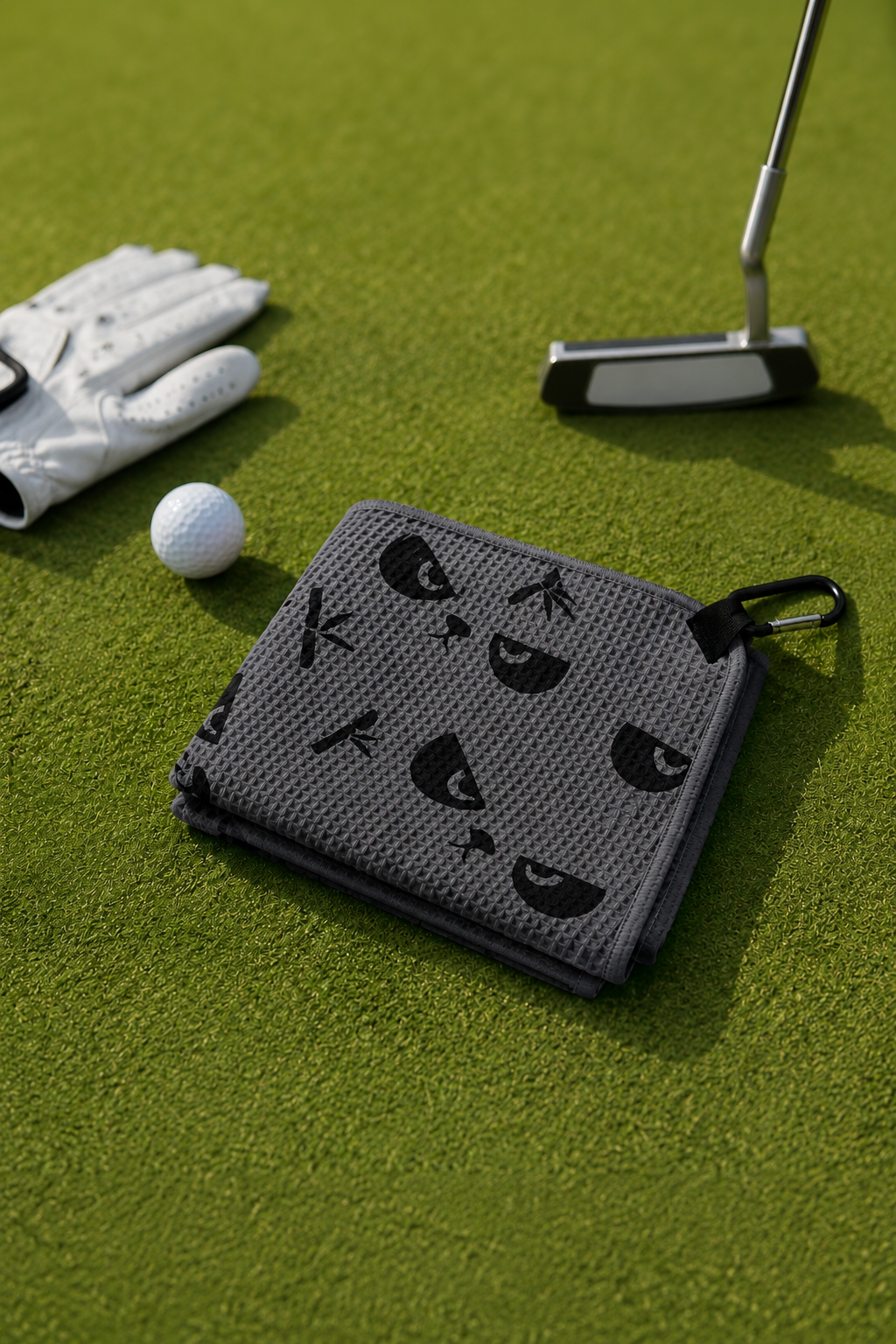 PandaMan Microfiber Golf Towel – Gray