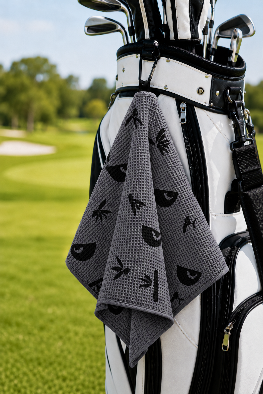 PandaMan Microfiber Golf Towel – Gray