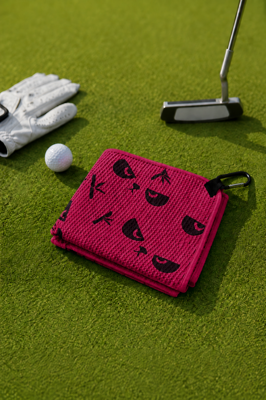 PandaMan Microfiber Golf Towel – Rose Pink