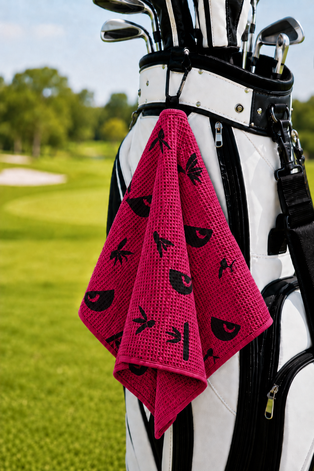 PandaMan Microfiber Golf Towel – Rose Pink