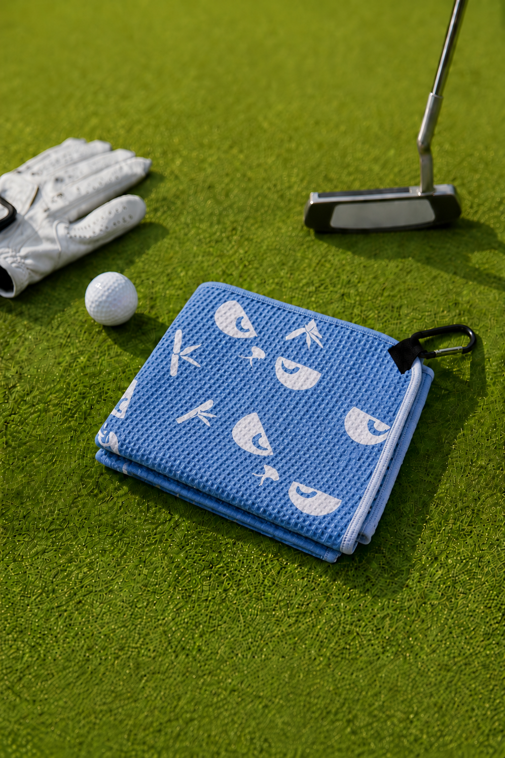 PandaMan Microfiber Golf Towel – Blue