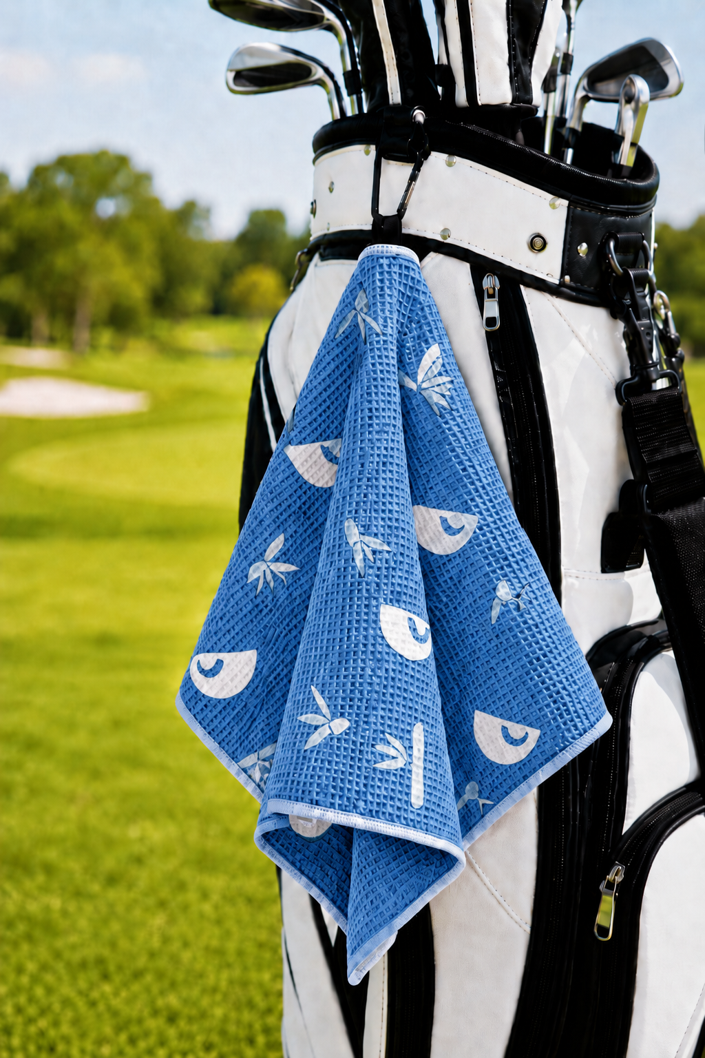 PandaMan Microfiber Golf Towel – Blue