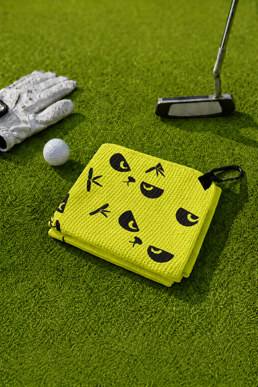 PandaMan Microfiber Golf Towel – Yellow