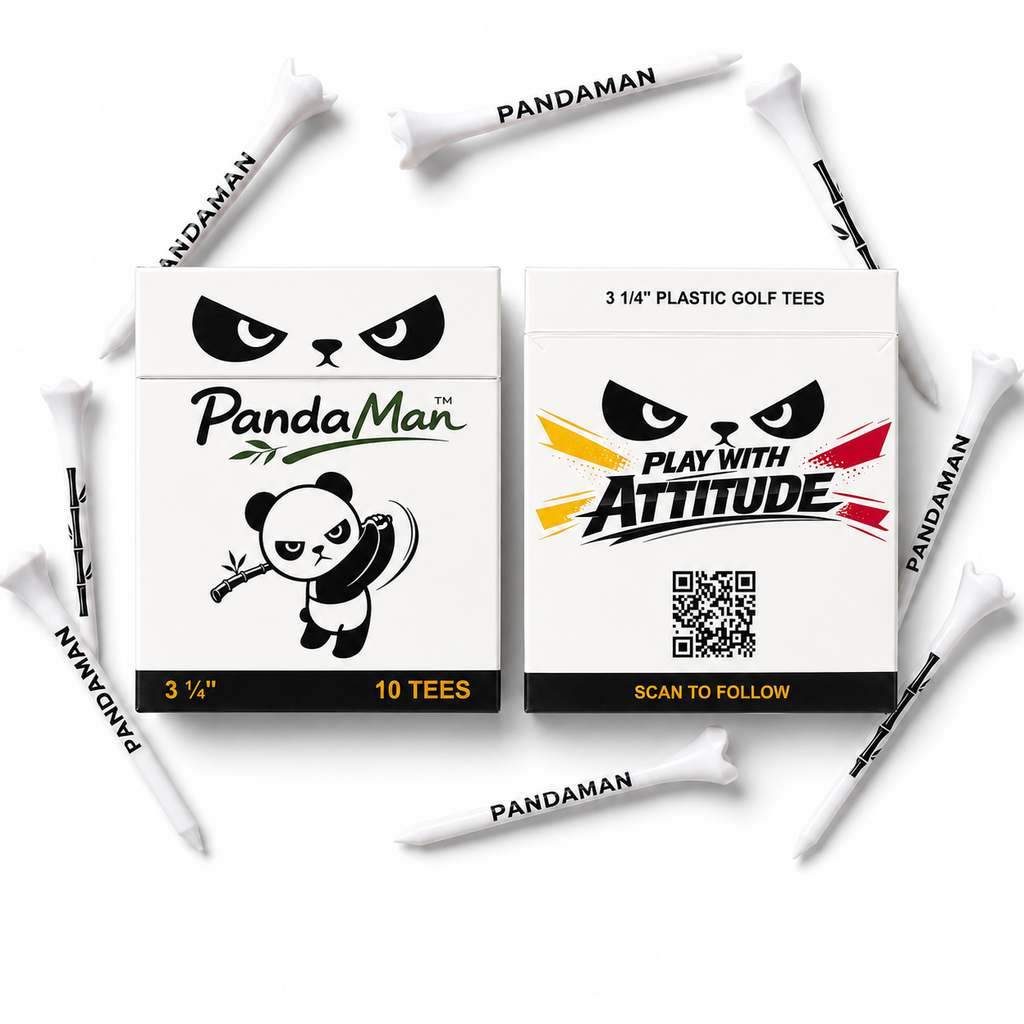 PandaMan Plastic Golf Tees - Classic White