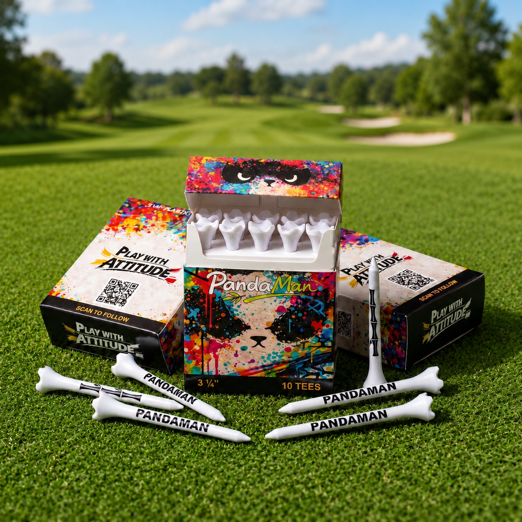 PandaMan Plastic Golf Tees - Graffiti Edition
