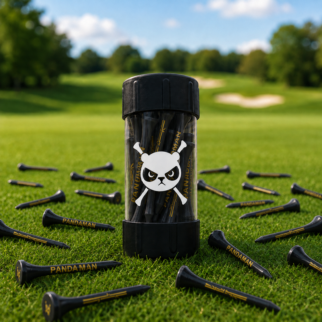 PandaMan Bamboo Golf Tees - Black Gold