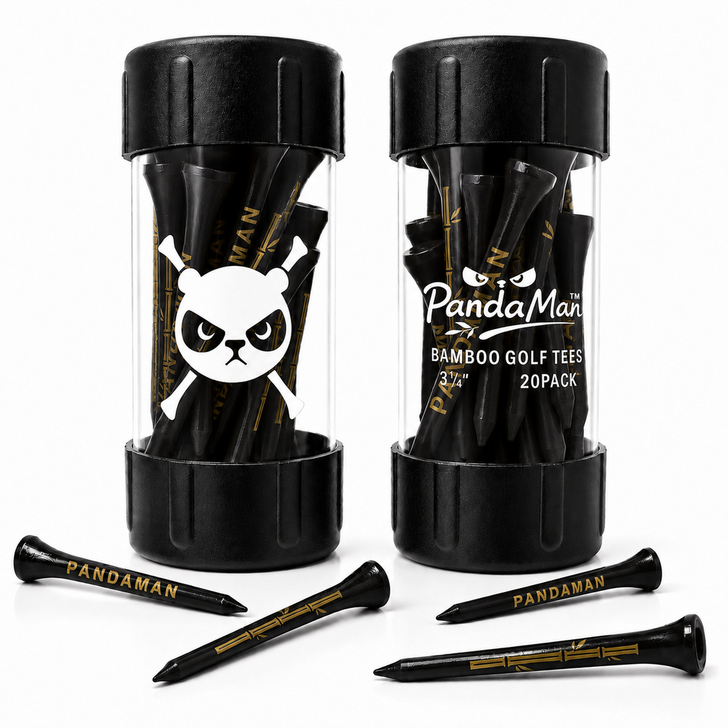 PandaMan Bamboo Golf Tees - Black Gold