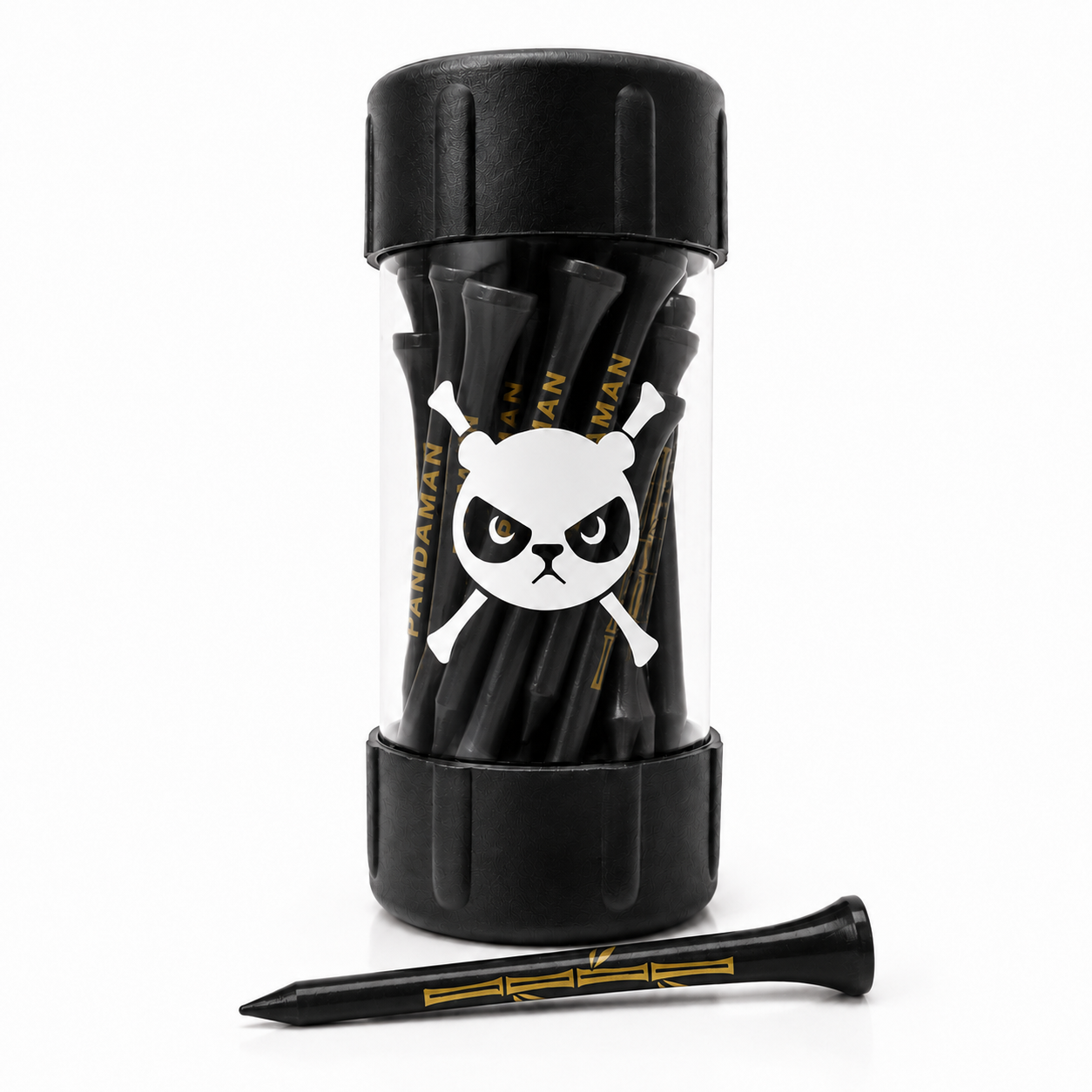 PandaMan Bamboo Golf Tees - Black Gold