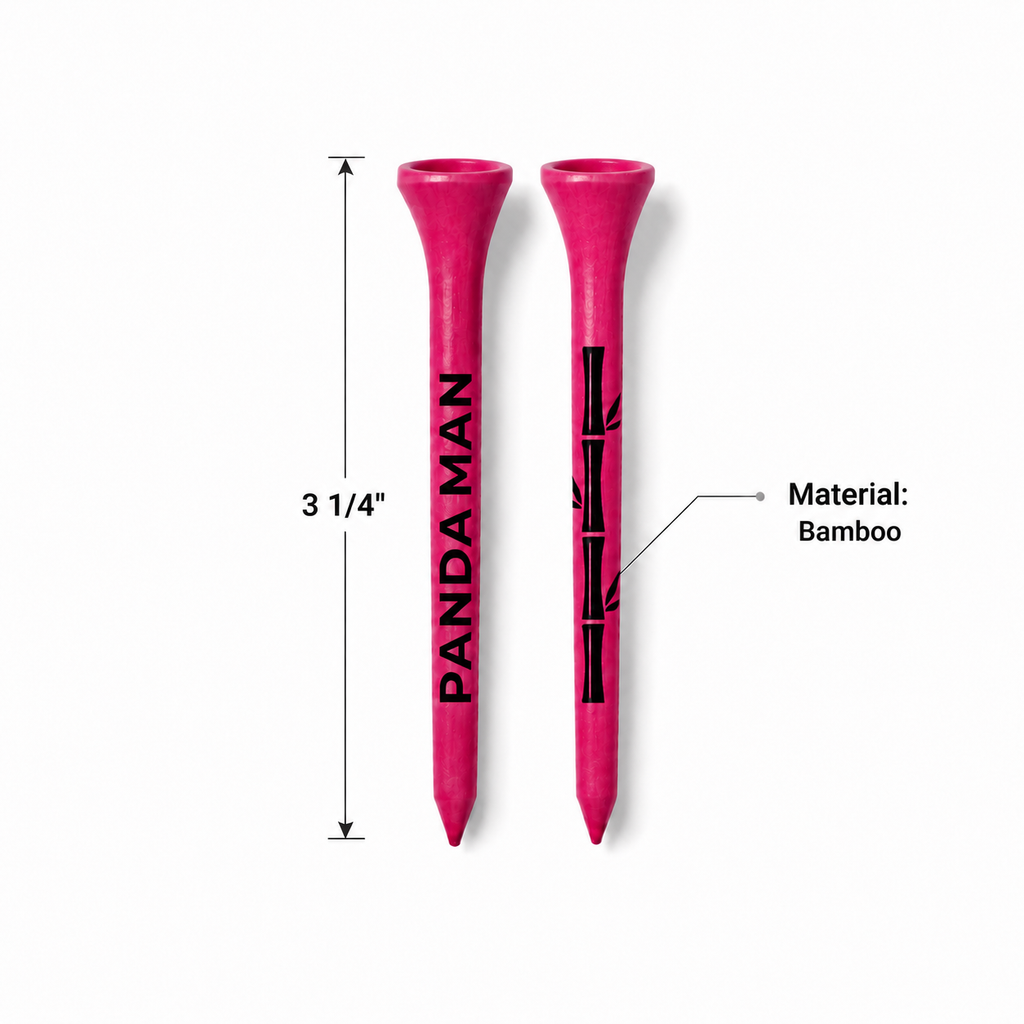 PandaMan Bamboo Golf Tees - Pink