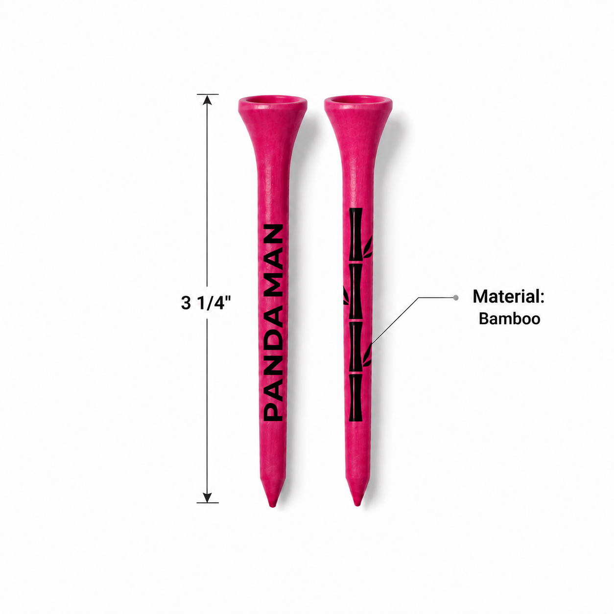 PandaMan Bamboo Golf Tees - Pink